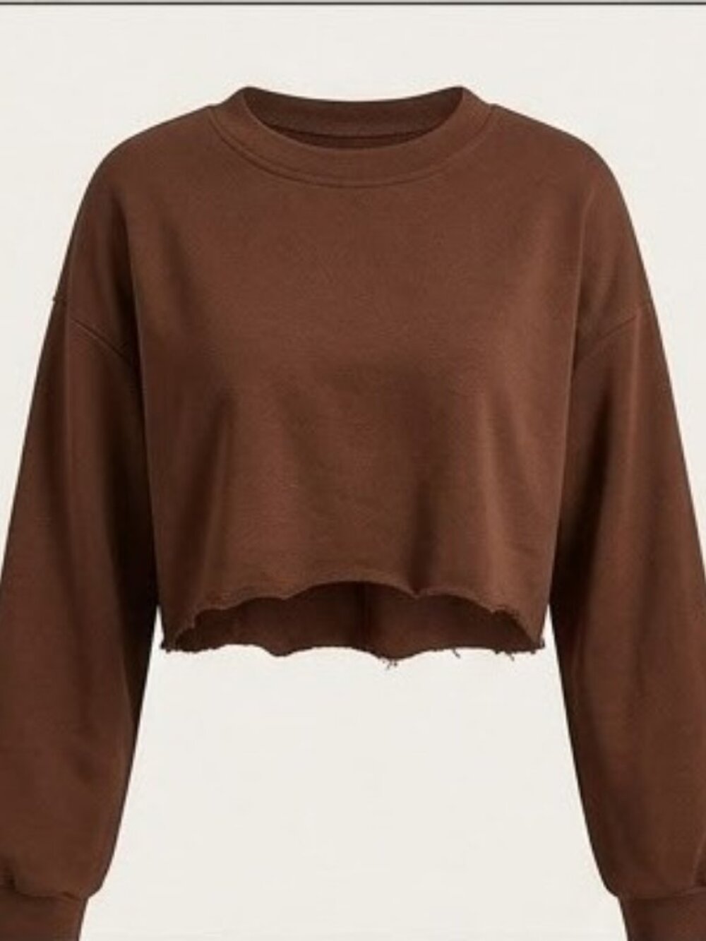 Sorella Cropped Raw-Hem Crewneck Sweatshirt